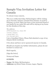 50 best invitation letters for visa