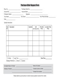 033 Free Purchase Order Form Template Excel Request