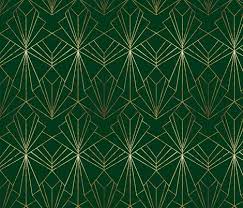 Art Deco On Emerald Green Wallpaper