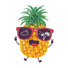 söt ananas bär solglasögon tecknad serie vektor illustration. sommar frukt  ClipArt begrepp 15008996 Vektorkonst på Vecteezy