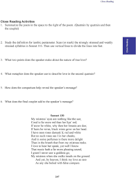 understanding shakespeare sonnets and grade ten pdf what two points does the speaker make about the nature of true love 4