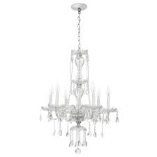 Hampton Bay Lake Point 6 Light Chrome And Clear Crystal Chandelier