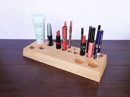 wood cosmetic makeup organizer with