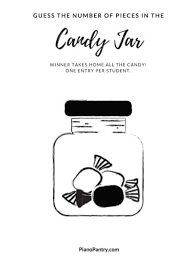 Candy Jar Contest Printable Piano Pantry