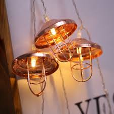 Industrial String Lamp With Cage Shape 7 13 20 33ft 10 20 40 80 Led Hanging Lights With Plug In Cord Beautifulhalo Com