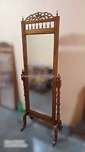 brown polished antique wooden mirror