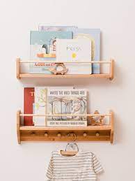 Nursery Shelves With Hooks Kids Wall