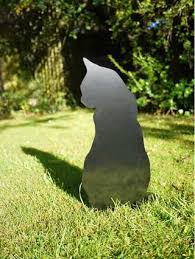 Black Metal Cat Garden Lawn Ornament
