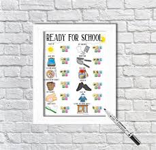 Morning Routine Chart Boys School Routine Chart Morning Checklist Kids Planner Digital File Printable Back To School Autism Eyfs