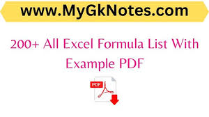 all excel formula list with exle pdf