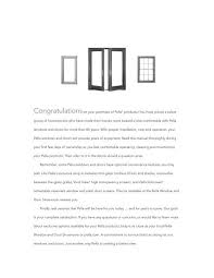 Pella Wood Window And Patio Door Owners Manual Pella Com