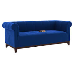 3 Seater Sofa Velvet Indigo Blue