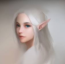 White hair female elf by V WEI WEIBO | Anime elf, Elf art, Female elf