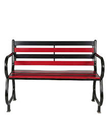 3 Seater Garden Bench In Red And