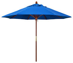 9 Square Push Lift Wood Umbrella