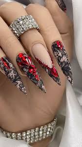 red and black nail art a bold and
