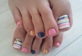 Shades of blue and green color of the sky sea cool water. 53 Strikingly Easy Toe Nail Designs 2021