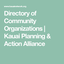 Directory Of Community Organizations Kauai Planning