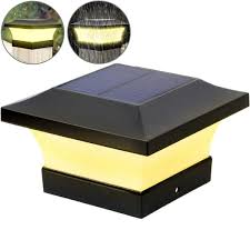 Brightest Solar Black Led 4 In X 4 In Deck Post Light With 100 Lumens 10 Watt Equivalent