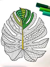 Inside the club you will find hundreds of printable pdf art lessons designed to work in small or large group settings, with a range of ages. Monstera Deliciosa Leaf Pdf Zentangle Coloring Page Etsy In 2021 Zentangle Patterns Coloring Pages Zentangle Artwork