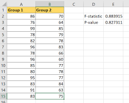 variance ratio test in excel