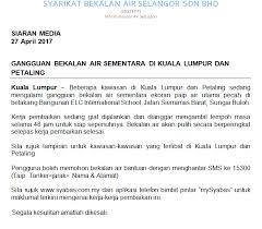 For address, please click this link : Air Selangor Siaran Media 27 April 2017 Gangguan Facebook