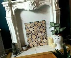 Rustic Faux Fireplace Panel Natural Log