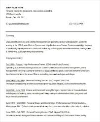 Fitness And Personal Trainer Resume Example   RecentResumes com Create My Resume  