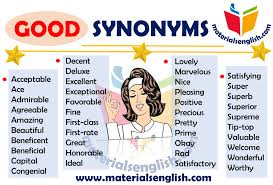 synonym words good materials for