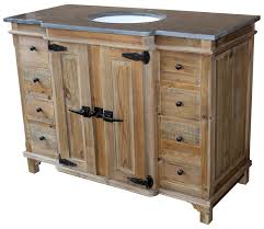 Some bathroom vanities are not only functional but also decorative. 48 Handcrafted Reclaimed Pine Solid Wood Single Fridgey Bath Vanity Natural Finish