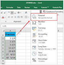 fraction and decimal in excel