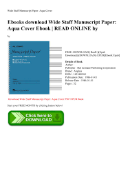 Ebooks Download Wide Staff Manuscript Paper Aqua Cover Ebook Read