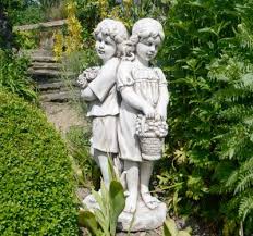 Boy And Girl Garden Statues Whimsical