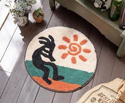 kokopelli indian guardian elf round mat