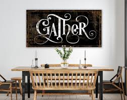 Rustic Gather Sign For Dining Room