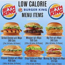 Low Calorie Burger King Menu Items In 2019 Low Calorie