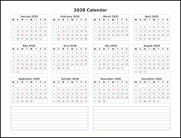 Free Printable Calendar 2020 Template In Pdf Word Excel