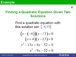 quadratic equations section