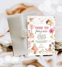 Editable Fairy Birthday Thank You Card