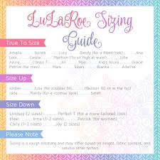 Lularoe Sizing Guide Lularoe Sizing Lularoe Lindsay Size