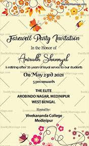 a farewell party invitation card