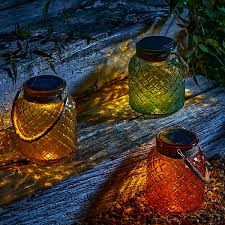 Solar Vintage Glass Jar Garden Light