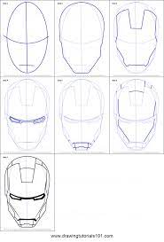 how to draw iron man s helmet iron man