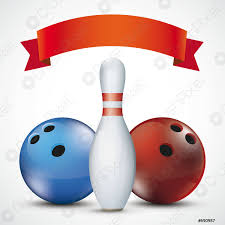 Ruban rouge boules d'épingle de bowling bleu rouge - vecteur stock 690987 | Crushpixel
