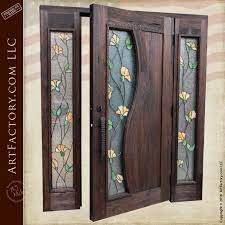 Tulip Stained Glass Door Craftsman