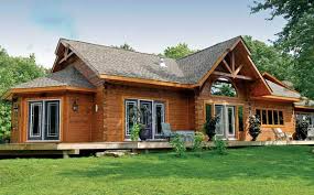 lakeside log cabin home design