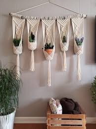 Large Macrame Wall Hanging With 5 Plant