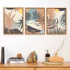3 Piece Abstract Canvas Nature Plant