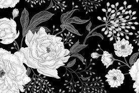 wallpaper mural white peonies and