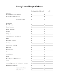 Personal Monthly Budgetsheet Excel Templates Free Sheets Bills Pdf